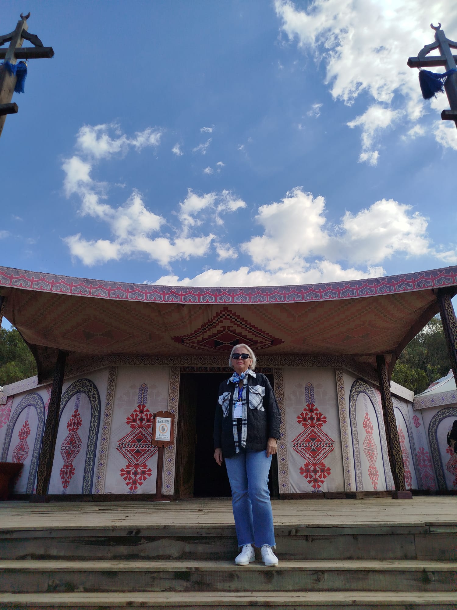 Mehriban Akbaş at a cultural site